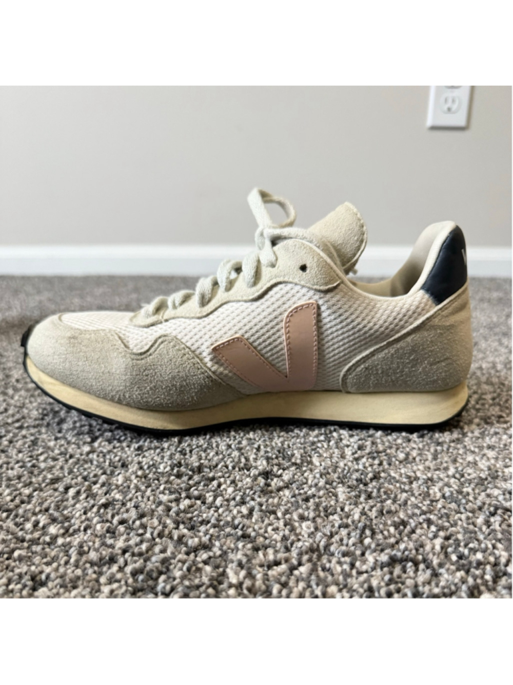 Women's Veja SDU J-Mesh Sneakers Size 8 - White Beige Pink - Picture 5 of 10